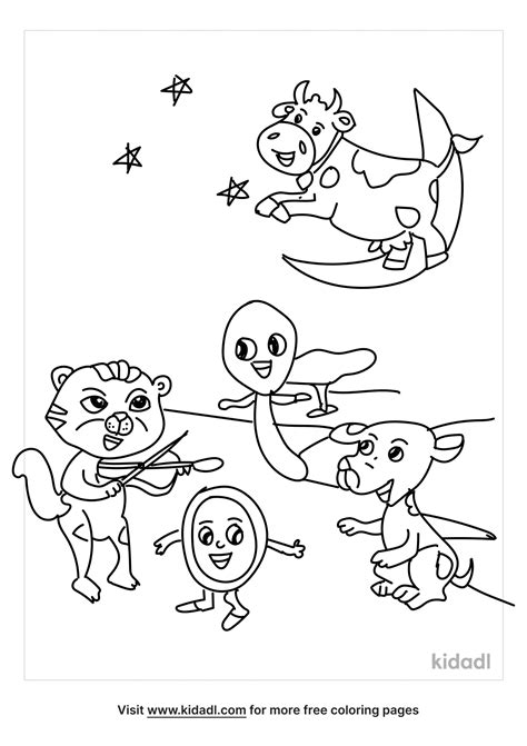 Hey Diddle Diddle Coloring Sheet