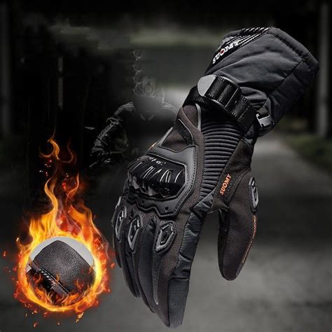 Motorcycle Gloves Waterproof Long Men Warm 4 Seasons Ride Cycling ...