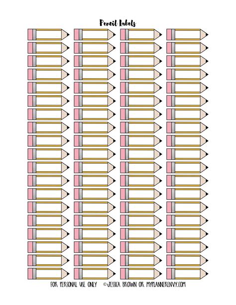 Pencil Labels from myplannerenvy.com | Free planner stickers, Printable ...