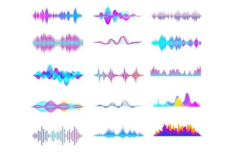 Colorful sound waves. Audio signal | Sound waves, Alphabet illustration ...