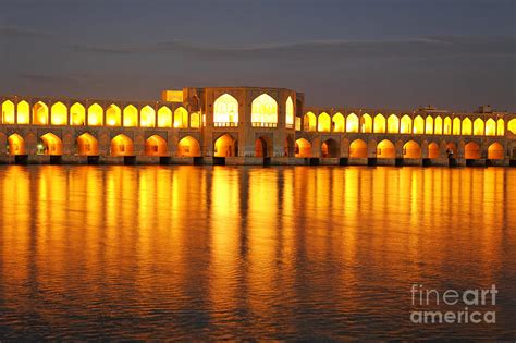 The Khaju bridge over the River Zayandeh at Isfahan in Iran Photograph ...