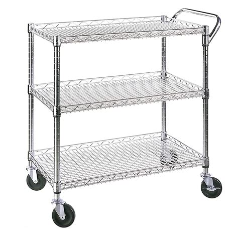 Buy Seville Classics 3-Tier Commercial Rolling Utility Cart, UltraZinc ...