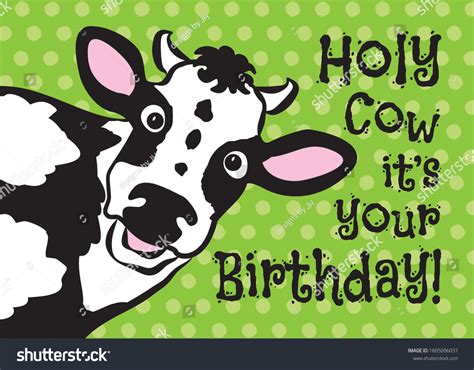 Happy Cow Birthday Greeting Card Smiling: vetor stock (livre de ...