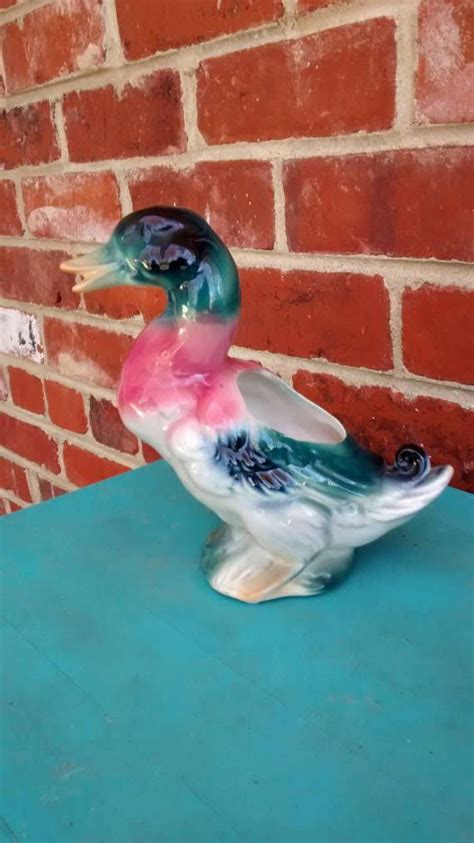 Duck Planter Vintage Ceramic Duck Decor Animal Planter Unique | Etsy ...