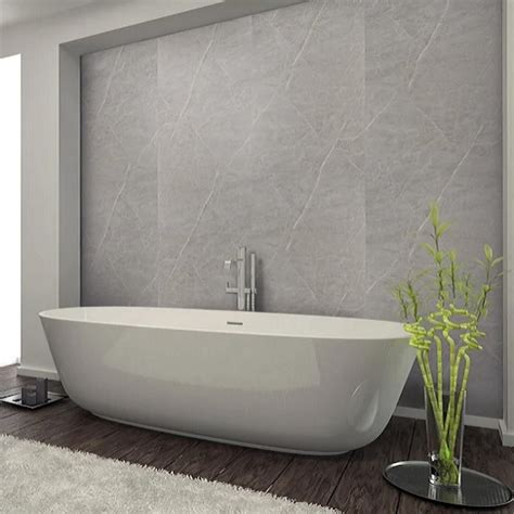 Pietra Grey Matt & Gloss - Economy PVC Bathroom Panel