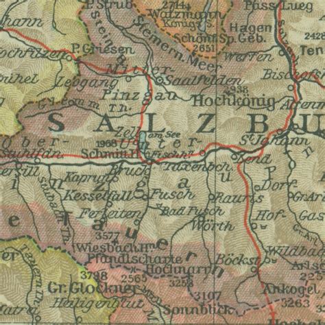 1932 Vintage Upper Austria Map