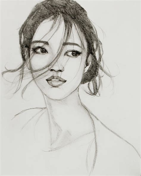 Asian Girl Drawing by Jani Freimann - Fine Art America