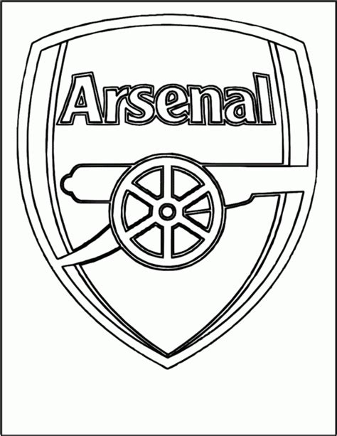 Arsenal Soccer Club Logo Coloring Black and White Picture Football ...