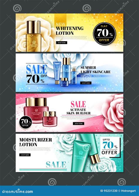 Cosmetic banner design stock illustration. Illustration of advertising - 95231230