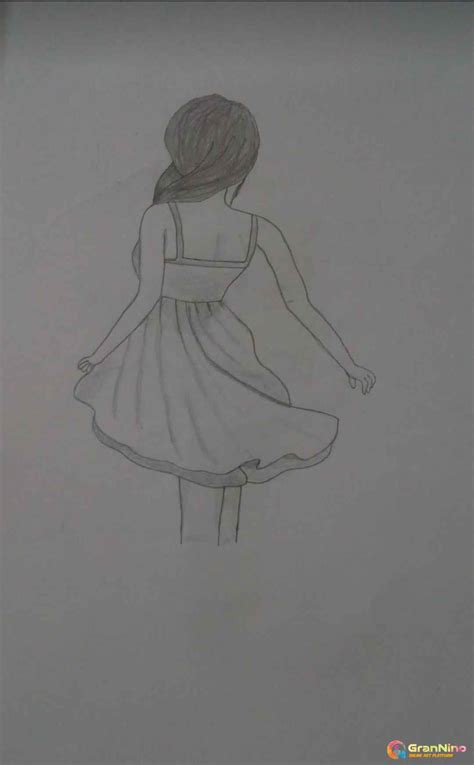 Simple Pencil Sketch Of A Girl Teenage - GranNino