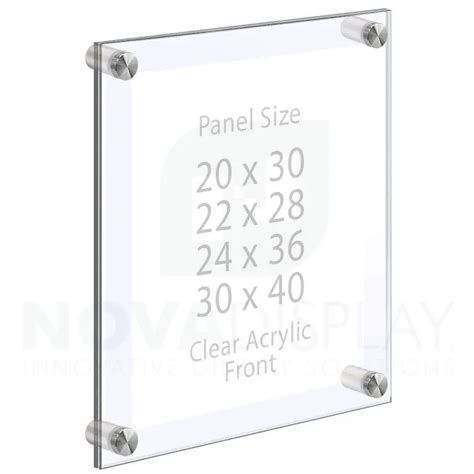 Economy Clear Acrylic Large Poster Frames | Wall Mounted on Standoffs