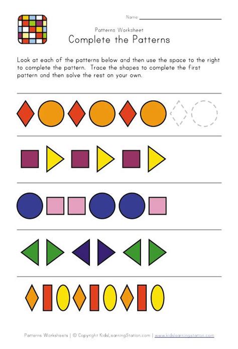 11 best Pattern Worksheets images on Pinterest | Math patterns, Kindergarten center signs and ...