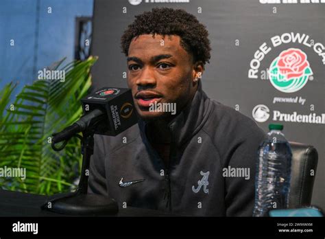 Alabama Crimson Tide quarterback Jalen Milroe during Rose Bowl media ...