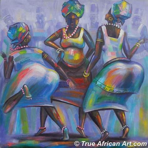 Three African women dancers | African artwork, African art, Contemporary african art