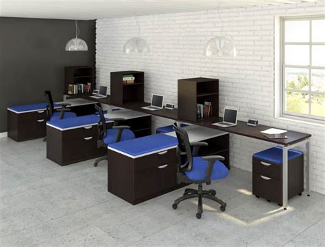 3 Person Workstation Desk Side Storage : Espresso : Elements : Harmony ...