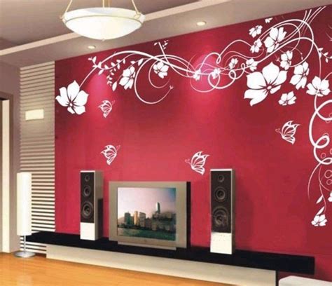 Full Wall Decals for Home in 2020 | Red wall decor, Wall paint designs, Flower wall decals