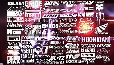 15 Random Automotive Sponsor Stickers JDM Car Racing Drift JDM Lot Pack ...