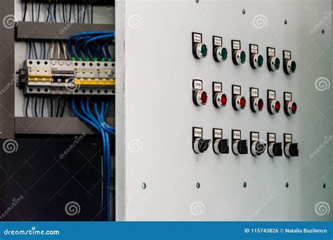 Electric switch cabinet stock photo. Image of electrical - 115743826