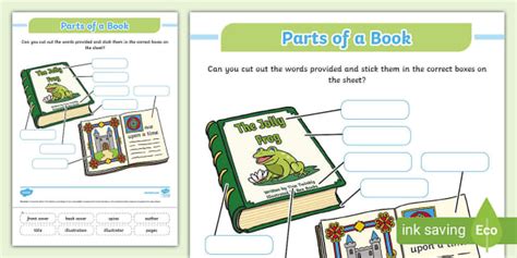 Parts of a Book Labelling Activity - KS1 - Literacy - Books