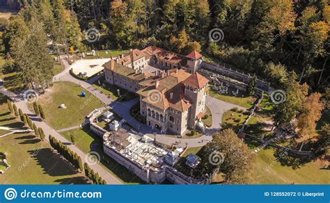 Aerial View of of Cantacuzino Castle Stock Photo - Image of museum, mountains: 128552072