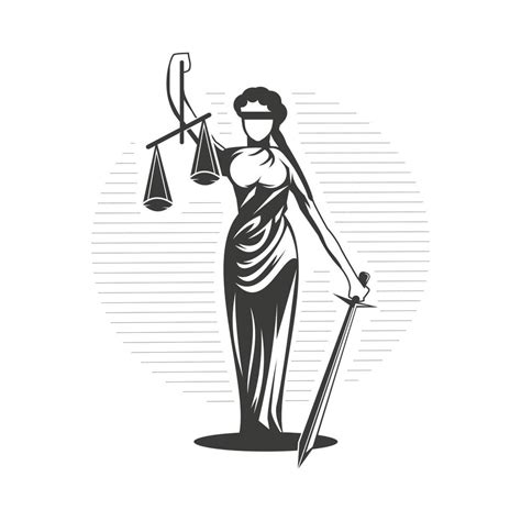 Woman justice illustration Justice symbol design- Woman holding scales and sword. 11864198 ...