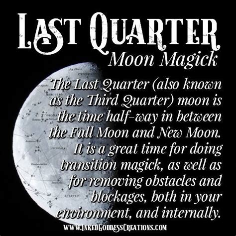 Moon Magick - Last Quarter | New moon rituals, Magick, Moon spells