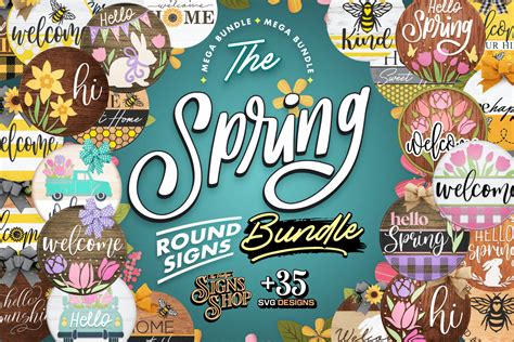 Spring Round Sign Bundle Bundle · Creative Fabrica