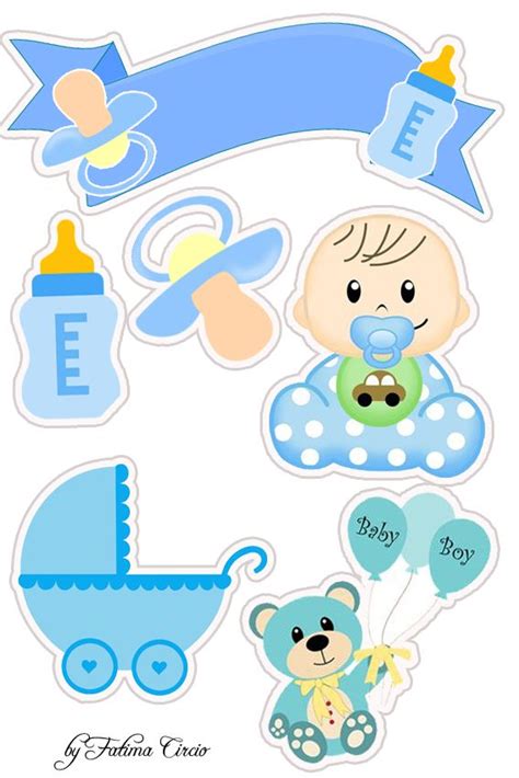 Baby Boy Free Printable Cake Toppers. - Oh My Baby!