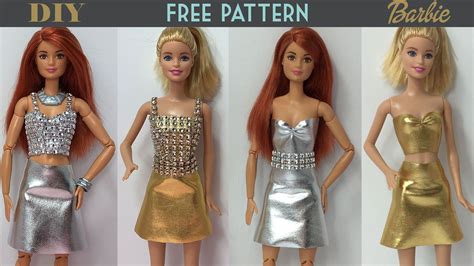 DIY Barbie Doll Party Dress | Free Pattern | Barbie dress pattern, Barbie doll clothing patterns ...