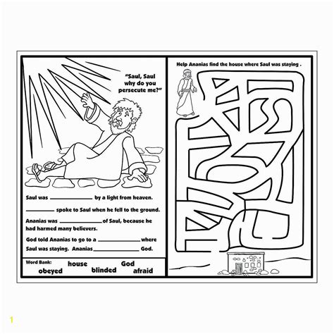 Saul And Ananias Coloring Pages Coloring Pages