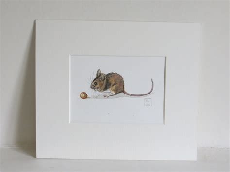 Field Mouse Watercolour Painting/ Art work/ British Wildlife Art - KATHERINE TYRER ILLUSTRATOR