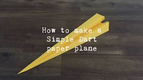 How to Make a Paper Plane: Simple Dart | How to make a paper plane, Paper plane, How to make