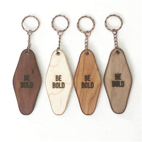 Retro Hotel Keychain - Wood Engraved | Wood keychain, Keychain, Laser ...