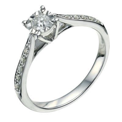 9ct white gold 1/4 carat diamond ring - Ernest Jones £499 | Engagement ...