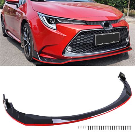 Buy Fits Toyota Corolla 2019 2020 2021 2022 Front Bumper Lip Body Kit Spoiler 1 Set, Shiny Black ...