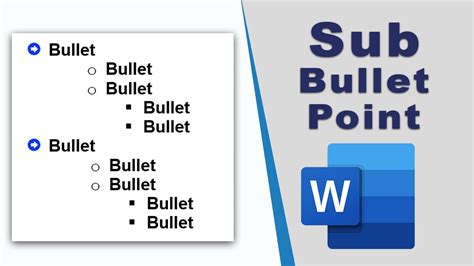 how to create sub bullet points in Microsoft word - YouTube