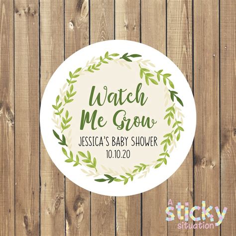 Personalized Watch Me Grow Stickers Baby Shower Stickers | Etsy UK