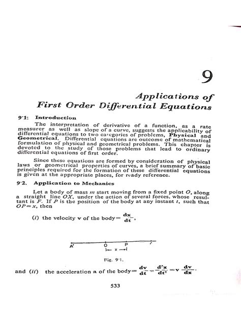 Applications of First Order Differential Equations | PDF