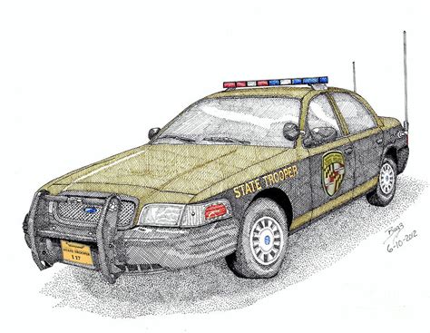 Maryland State Police Car Style 1 Drawing by Calvert Koerber