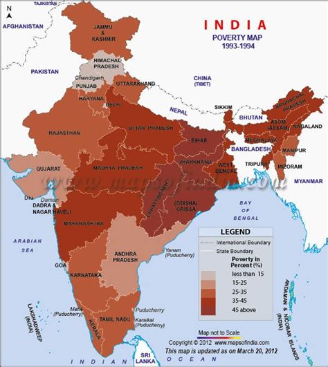 india map showing the percentage of poverty in each country