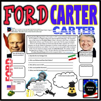 Gerald Ford Jimmy Carter Iran Hostage Crisis Worksheet Activity | TPT