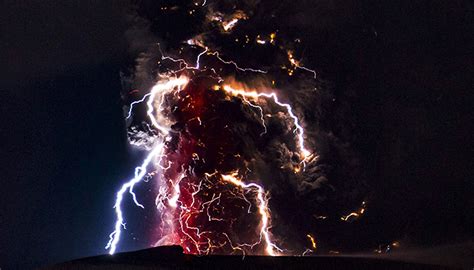 Lightning And Volcano Eruption