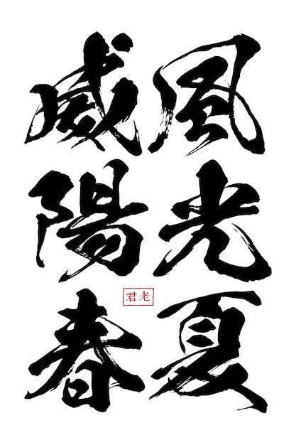 Premium Vector | Vector Japanese calligraphy Black on White