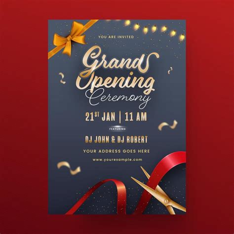 Grand Opening Ceremony Invitation Template Layout With Event Details ...