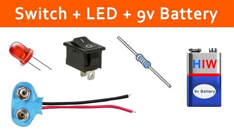 How to connect switch with LED, 9v battery - DIY switch light tutorial - YouTube