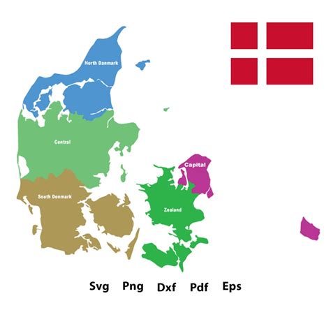 Denmark Regions Map SVG, Vector Map of Denmark Map in AI Format,pdf,dxf ...