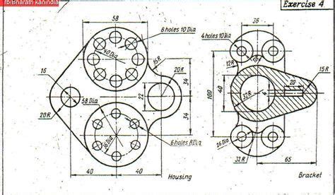 20 2D Practice Diagrams Free Downlaod ~ BHARATH KANINDLA | Autocad 2d drawing, 2d drawing, Autocad