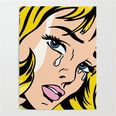 Blonde Crying Girl Pop Art Poster by Clancy Rodgers | Society6