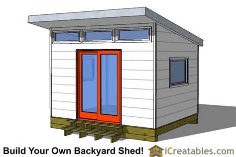 10x12 Studio Shed Plans S1 | 10x12 Office Shed Plans | Modern Shed #workshedplans | Modern shed ...