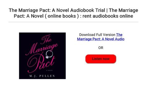 The Marriage Pact: A Novel Audiobook Trial | The Marriage Pact: A Novel ...